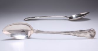 A LARGE PAIR OF GEORGE III SILVER BASTING SPOONS