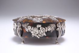 A VICTORIAN SILVER-MOUNTED TORTOISESHELL JEWELLERY BOX