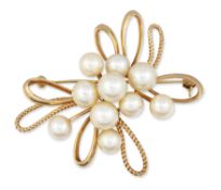 MIKIMOTO: A CULTURED PEARL BROOCH