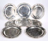 A SET OF EIGHT GEORGE III SILVER DESSERT PLATES