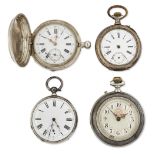 A GROUP OF FOUR POCKET WATCHES