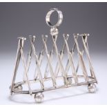 CRICKET INTEREST: A VICTORIAN SILVER-PLATED NOVELTY TOAST RACK