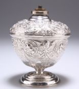 A VICTORIAN SILVER LAMP BASE