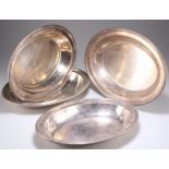 A SET OF FOUR FRENCH SILVER-PLATED SERVING DISHES