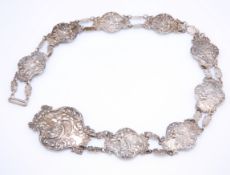 A LARGE EDWARDIAN SILVER BELT