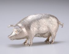 AN ELIZABETH II SILVER MODEL OF A PIG