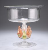 A MURANO GLASS PEDESTAL BOWL