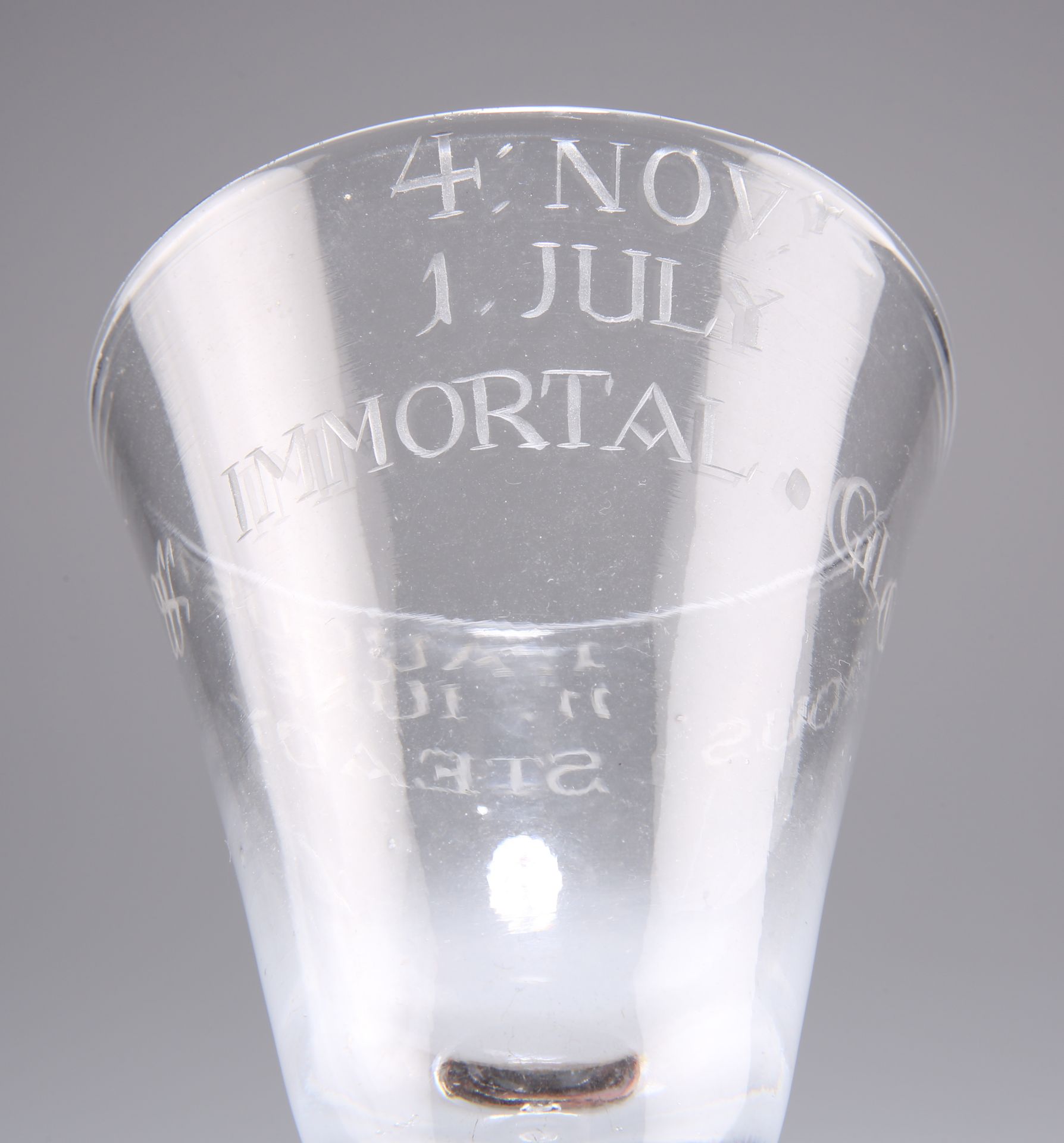 A LARGE WINE GLASS, CIRCA 1735 - Image 2 of 3