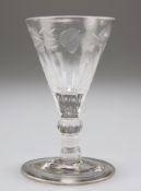 A SMALL PORT GLASS, CIRCA 1850