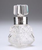 AN EDWARDIAN SILVER-MOUNTED GLASS SCENT BOTTLE