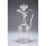 A HEAVY CUT-GLASS DECANTER, POSSIBLY BACCARAT