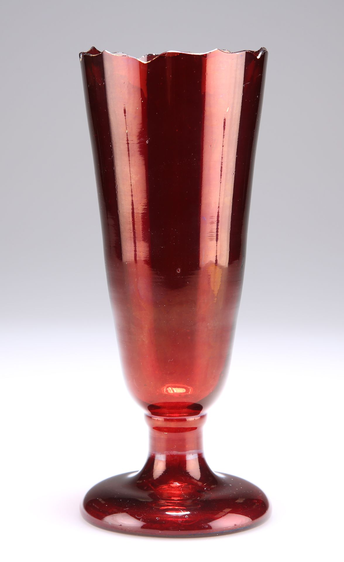 A VICTORIAN RUBY GLASS VASE