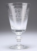 A HEAVY GLASS GOBLET, with deep bucket bowl raised on a single-knopped stem and flat foot. 15.2cm