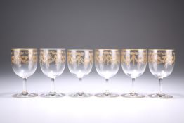 A SET OF SIX GILDED DRINKING GLASSES