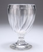 A HEAVY CUT-GLASS SWEETMEAT GLASS