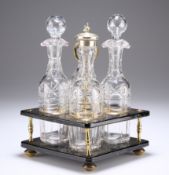 A 19TH CENTURY FOUR-BOTTLE CRUET SET