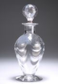 THOMAS WEBB & SONS A GLASS DECANTER, LAST QUARTER OF 19TH CENTURY, the pear-shaped body with '