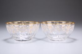 A PAIR OF ENAMELLED AND GILDED LOBED BOWLS