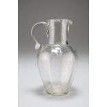 A RARE SHAPED ENGLISH GLASS SPIRIT JUG, CIRCA 1830