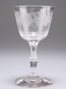 A LATE VICTORIAN CLARET GLASS