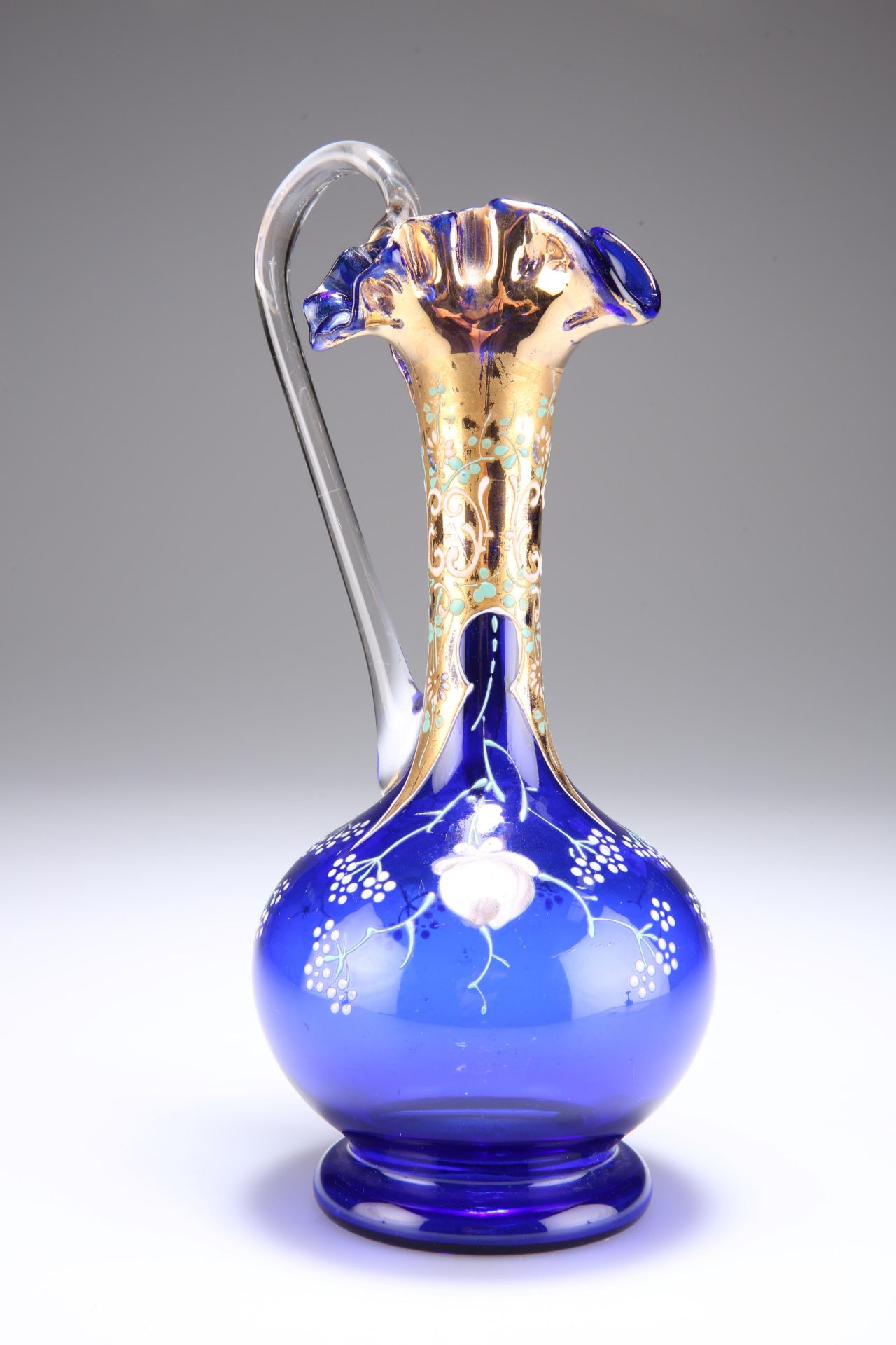 A VENETIAN BLUE GLASS EWER - Image 2 of 2