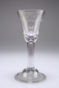 A LARGE WINE GLASS, CIRCA 1735