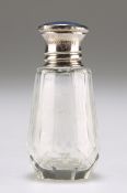 AN ART DECO SILVER LIDDED PERFUME BOTTLE