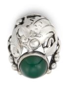 NIELS ERIK FROM - A DANISH SILVER CHRYSOPRASE RING