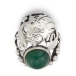 NIELS ERIK FROM - A DANISH SILVER CHRYSOPRASE RING