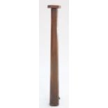 AN ARTS AND CRAFTS MAHOGANY NEWEL POST, C.1900