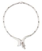 A DANISH SILVER AND PASTE NECKLACE