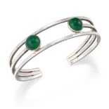 NIELS ERIK FROM - A DANISH SILVER CHRYSOPRASE BANGLE