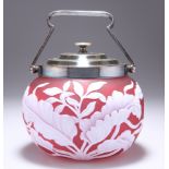 THOMAS WEBB, A CAMEO GLASS BISCUIT BARREL, CIRCA 1890