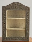 A KESWICK STYLE BRASS MOUNTED CORNER CABINET