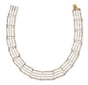 IVAR T. HOLTH - A NORWEGIAN SILVER-GILT AND WHITE ENAMEL NECKLACE