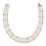 IVAR T. HOLTH - A NORWEGIAN SILVER-GILT AND WHITE ENAMEL NECKLACE