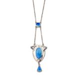 CHARLES HORNER – A SILVER AND ENAMEL PENDANT NECKLACE