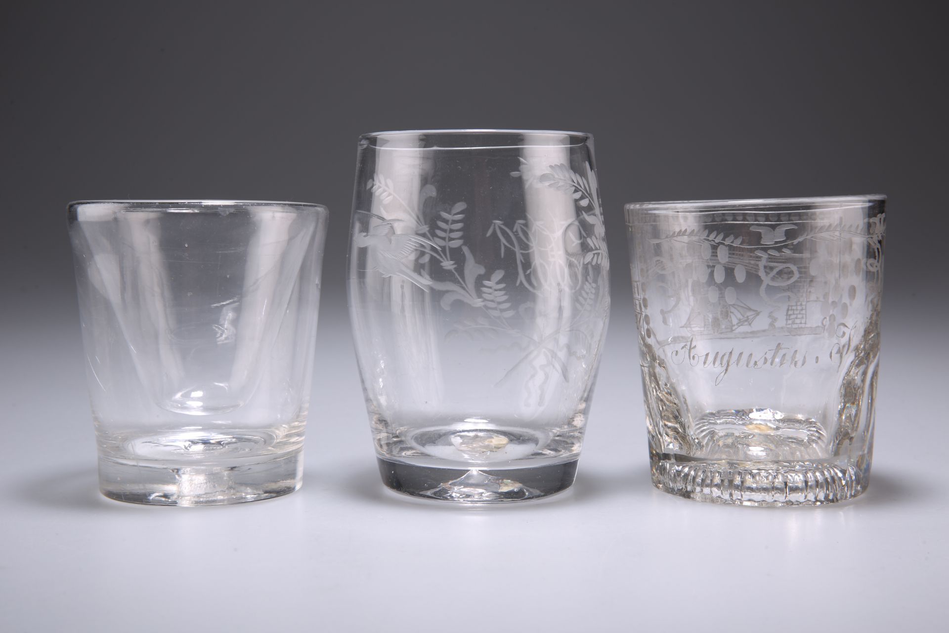 THREE 19TH CENTURY GLASS TUMBLERS - Image 2 of 2