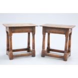 A PAIR OF OAK JOINT STOOLS, PROBABLY BY TITCHMARSH AND GOODWIN