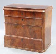 A 19TH CENTURY CONTINENTAL MAHOGANY SECRETAIRE CHEST