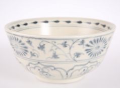 A BLUE AND WHITE POTTERY BOWL