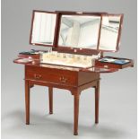 A FINE MAHOGANY AND SILVERED-METAL MOUNTED DRESSING TABLE