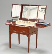 A FINE MAHOGANY AND SILVERED-METAL MOUNTED DRESSING TABLE