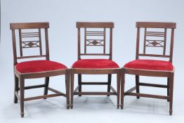 A SET OF THREE GEORGE III MAHOGANY 'WHITEHAVEN' DINING CHAIRS