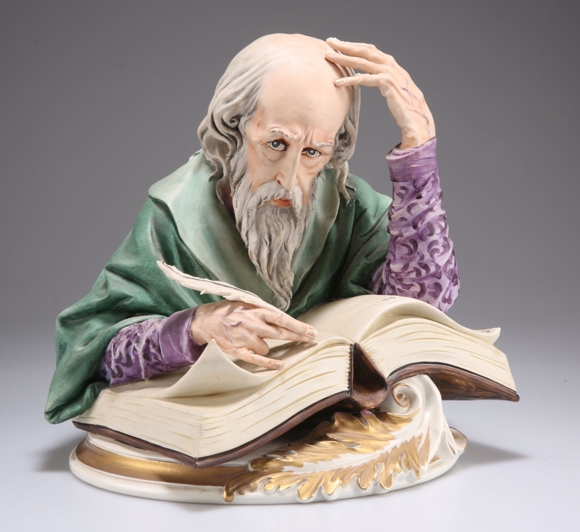 A CAPODIMONTE FIGURE, "THE WRITER"