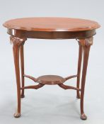 AN EDWARDIAN MAHOGANY OCCASIONAL TABLE