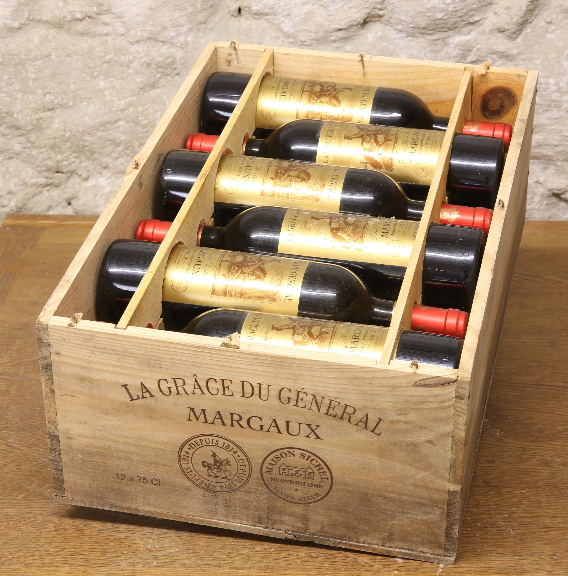 12 BOTTLES (IN OWC) LA GRACE DU GENERAL 2002