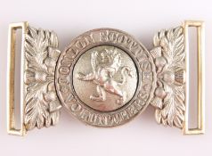 AN OFFICERS' PATTERN SILVER PLATE WAIST BELT CLASP OF THE LONDON SCOTTISH VOLUNTEERS