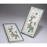 A PAIR OF CHINESE FAMILLE VERTE PORCELAIN PANELS