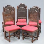 A COLLECTION OF OAK PANEL BACK CHAIRS, LATE 17TH CENTURY AND LATER